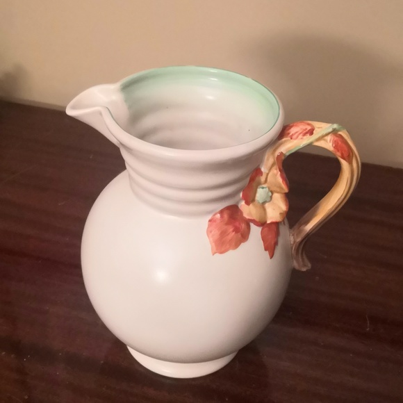 Clarice Cliffs Pottery Jug with Floral Handle - Picture 1 of 6